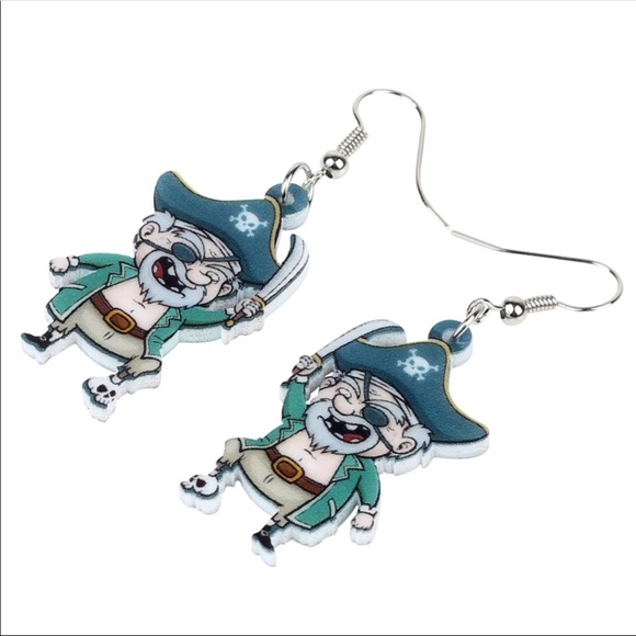 Pirate Skull Acrylic Earrings - Picture 6 of 9